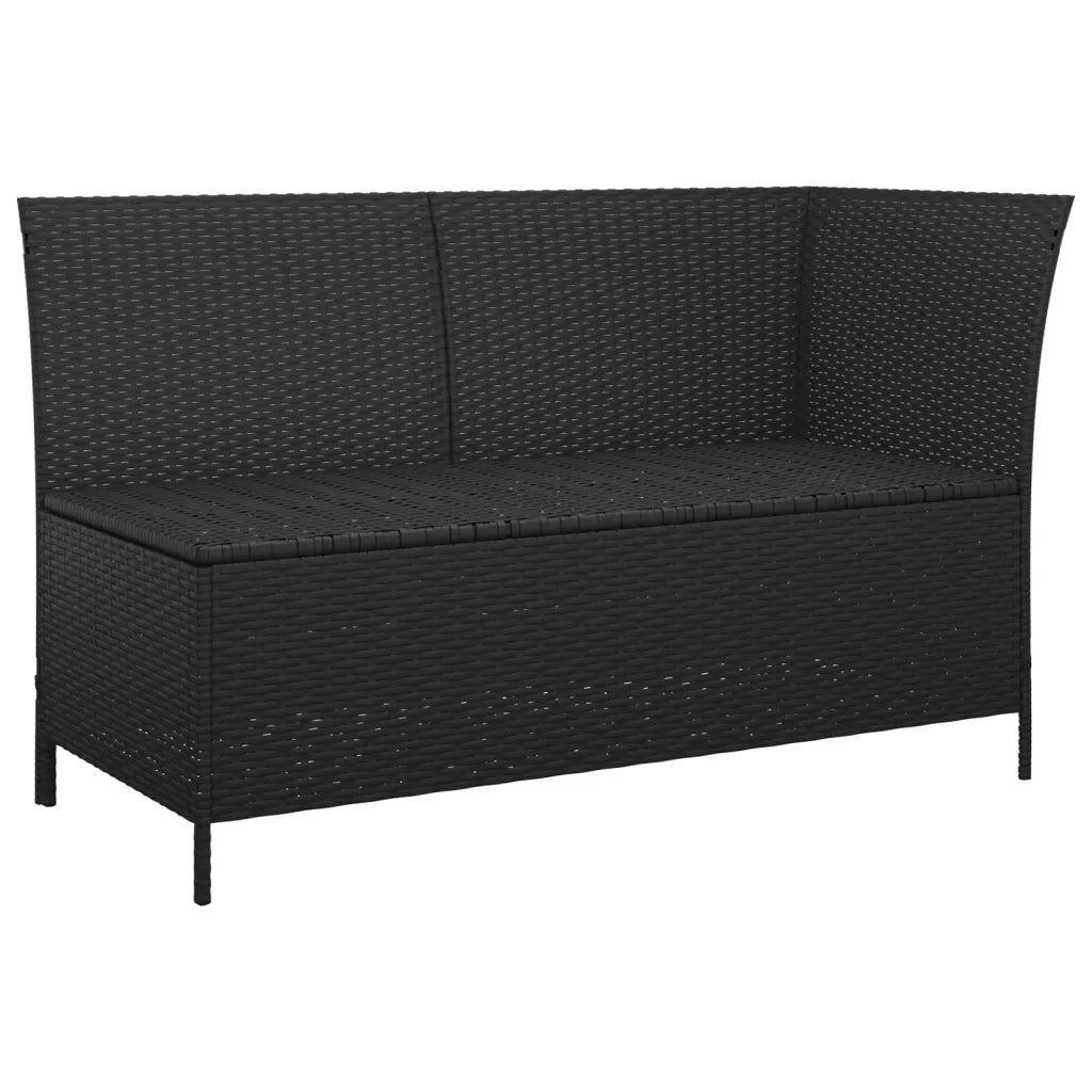 Set Divani da Giardino 3 pz con Cuscini Nero in Polyrattan 319692