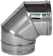 GOMITO A 90Â° INOX AISI 304 PER STUFA EE  cm. 14