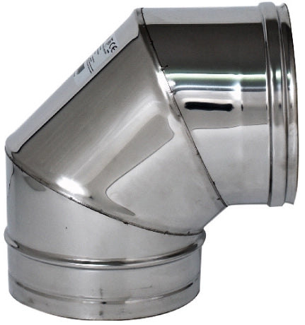 GOMITO A 90Â° INOX AISI 304 PER STUFA EE  cm. 14