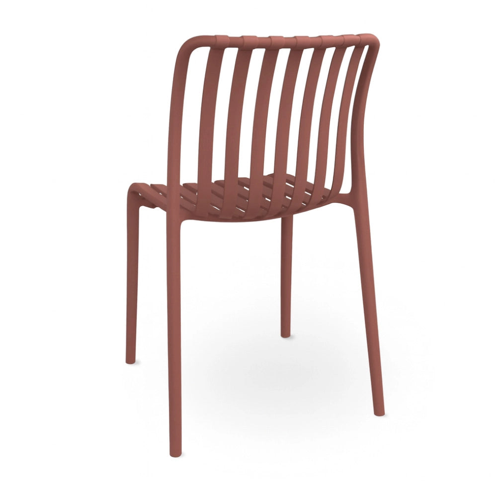 Sedia da esterno Iside in plastica resistente, comfort premium rosso mattone