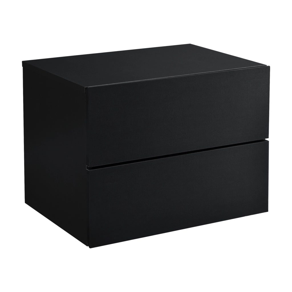 Comodino da Parete Ampfing con 2 Cassetti 40x29x30 cm Nero [en.casa]