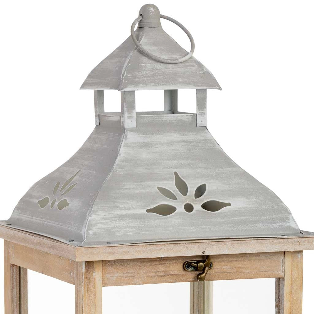 Lanterna in legno 23,5x23,5x61h cm