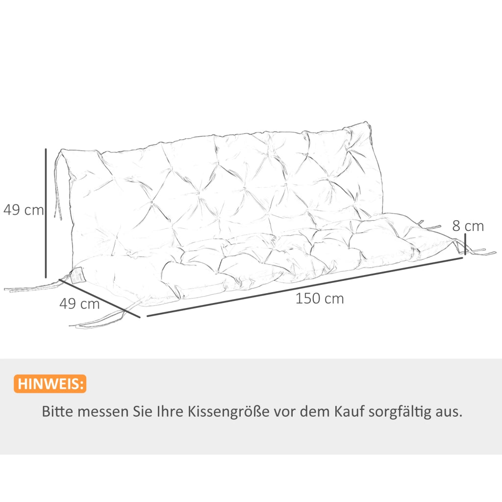 Cuscino per Divano da Giardino ¨C Minimal ¨C Grigio Chiaro 150x98x8 cm