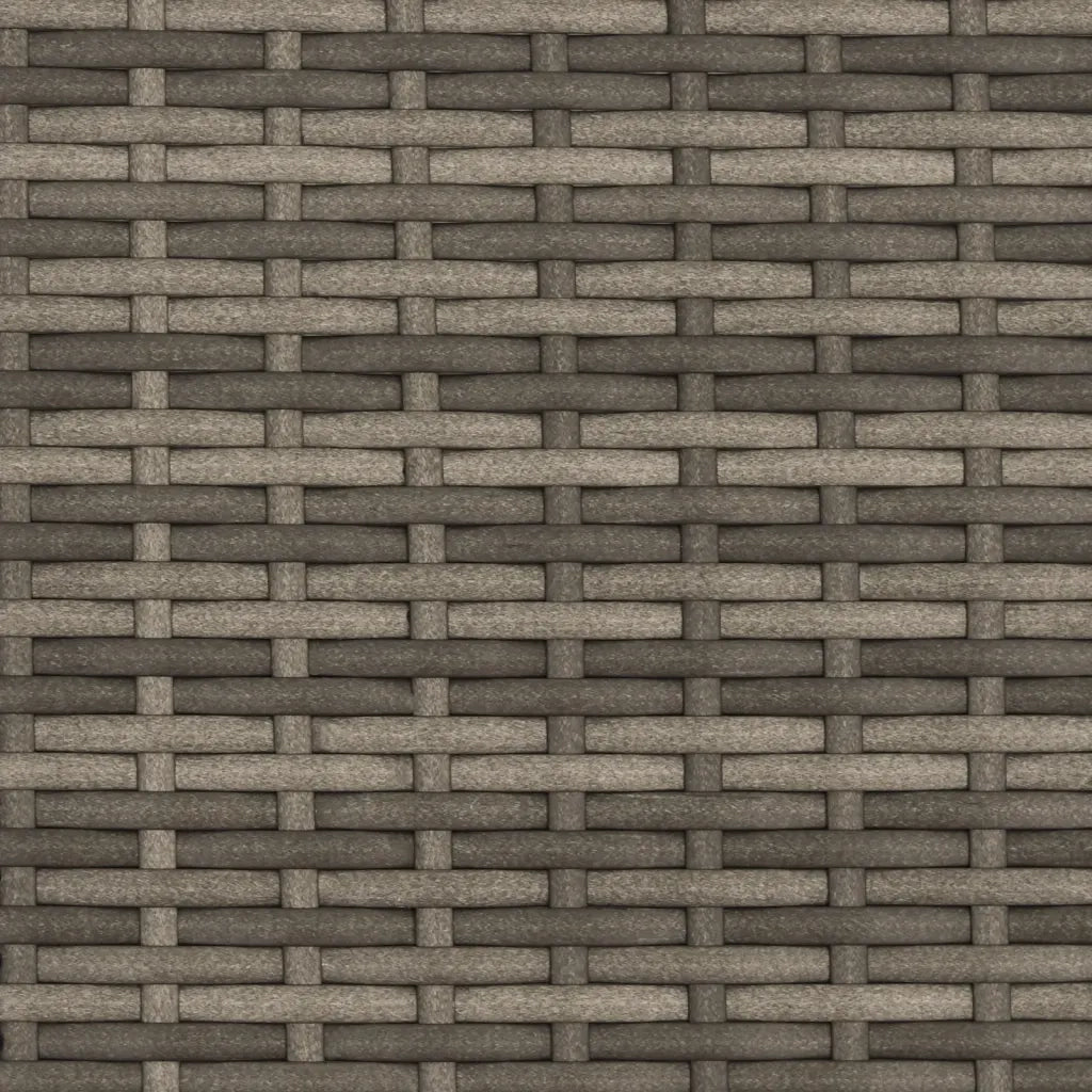Divano da Giardino 2 Posti con Sgabelli Grigio in Polyrattan 365804