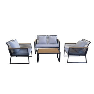 C SET SALOTTO GORDES 4 PZ NERO
