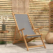 Sedia da spiaggia Grigio Chiaro Legno di teak solido 42032667