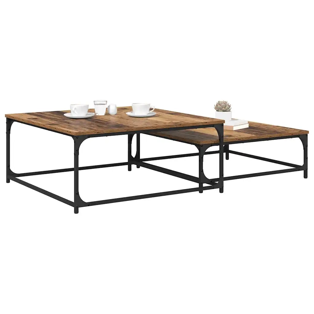 Tavolino da salotto 2 pcs Legno vecchio Legno multistrato 881893