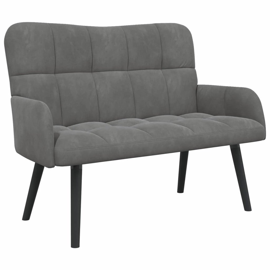 Sofa a Due Posti Grigio scuro 115 x 61 x 87 cm Velluto 42028941