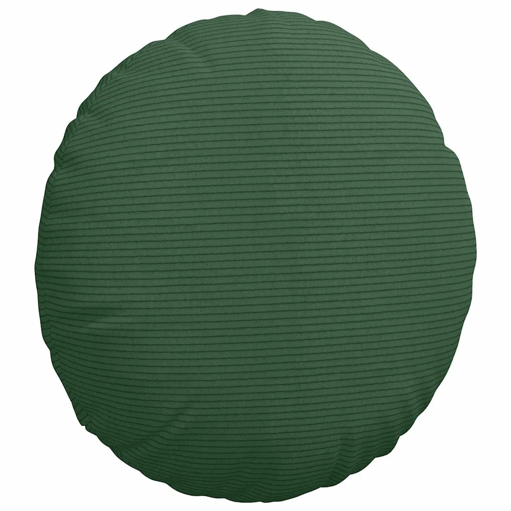Cuscini per Seduta 2 pcs Verde Scuro Ø 40 cm Tessuto in Cords 42014154