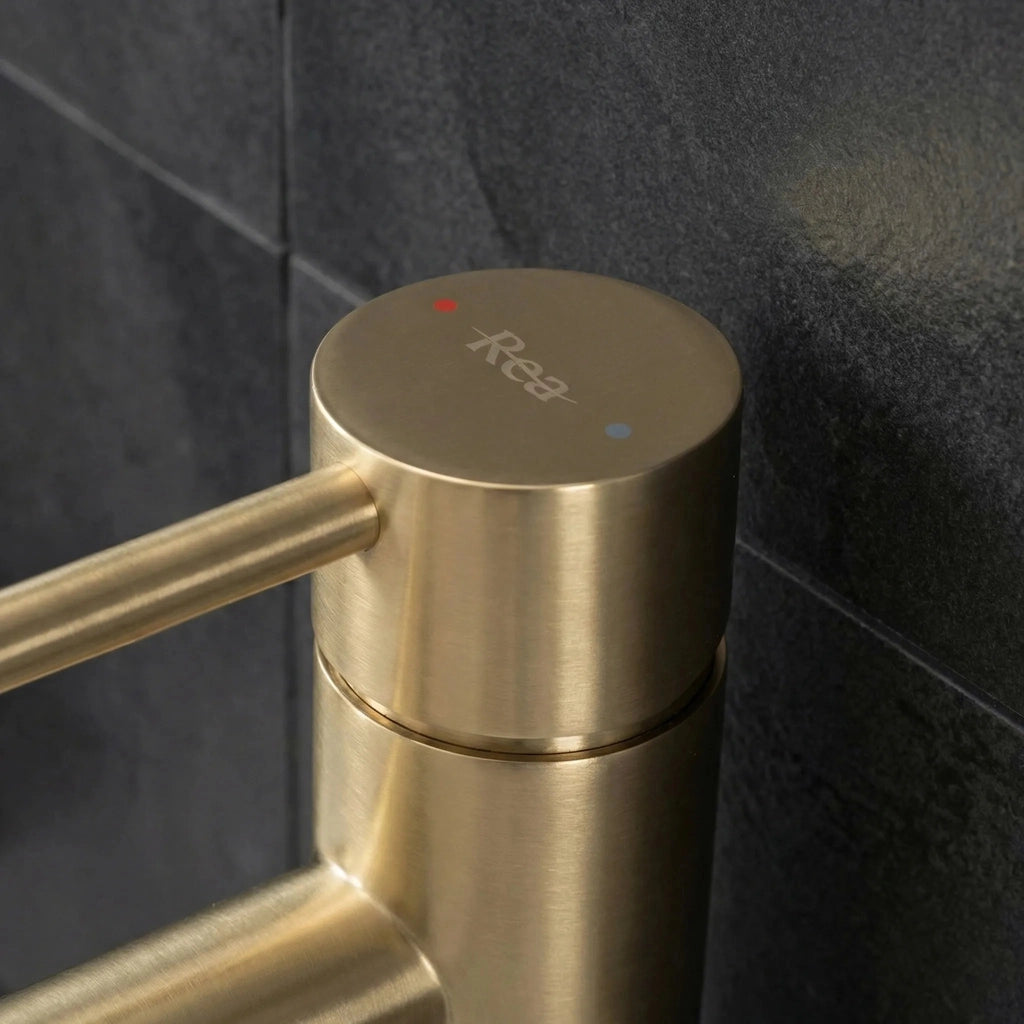 Rubinetto Da Lavabo Rea Tess Brush Gold High