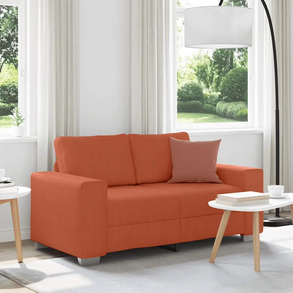 Divano Divanetto Rosso Arancione 160x77x82 cm Tessuto Velluto a Coste 4105199