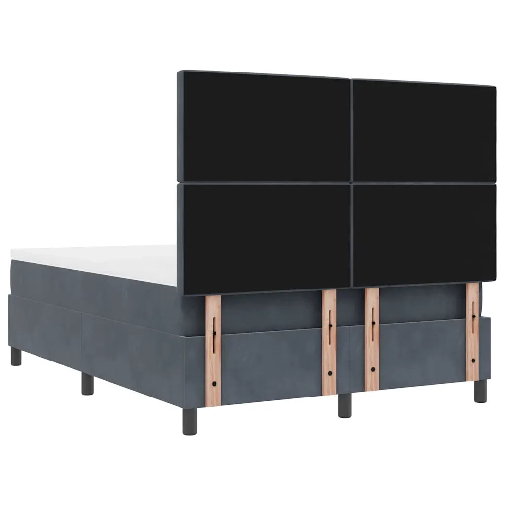 Letto a Sorgente LED Grigio scuro 160 x 200 cm Velluto 3343257