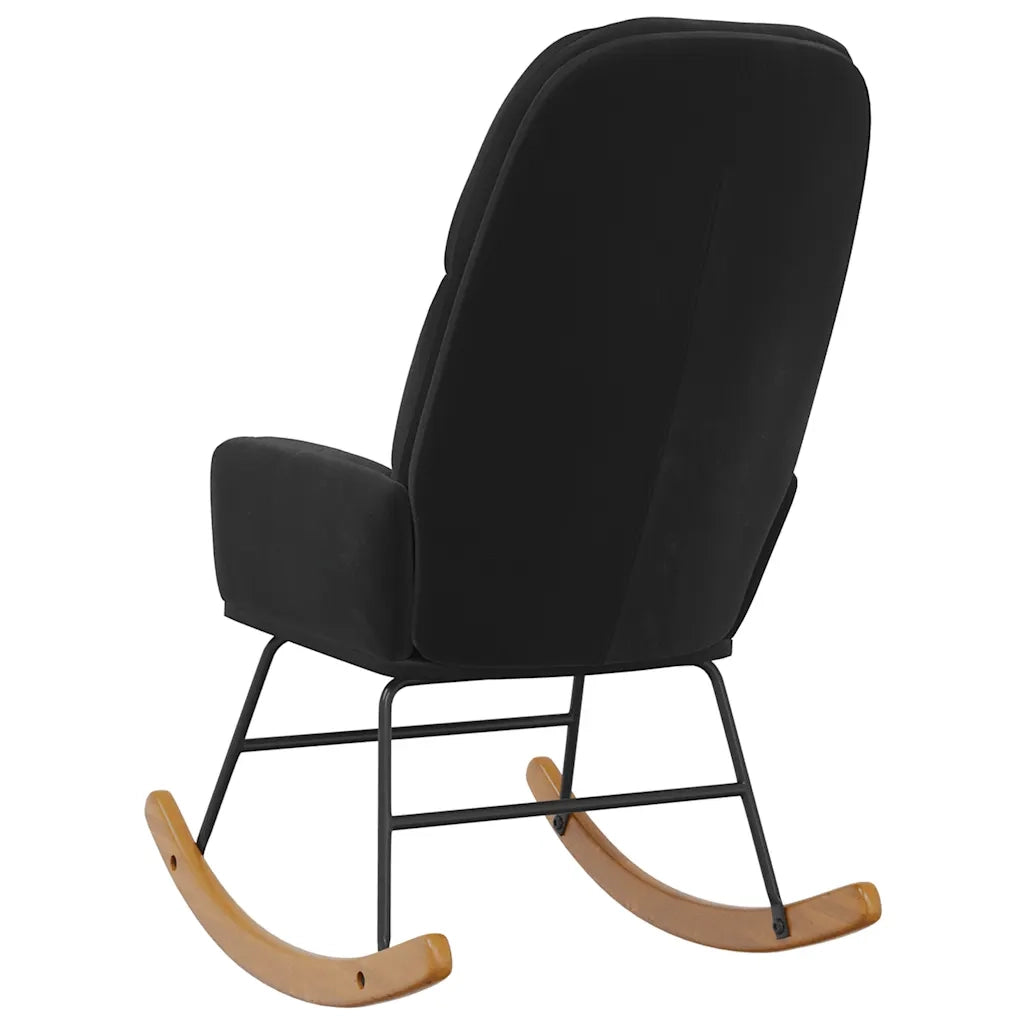 Sedia a Dondolo Nera in Velluto 4102627