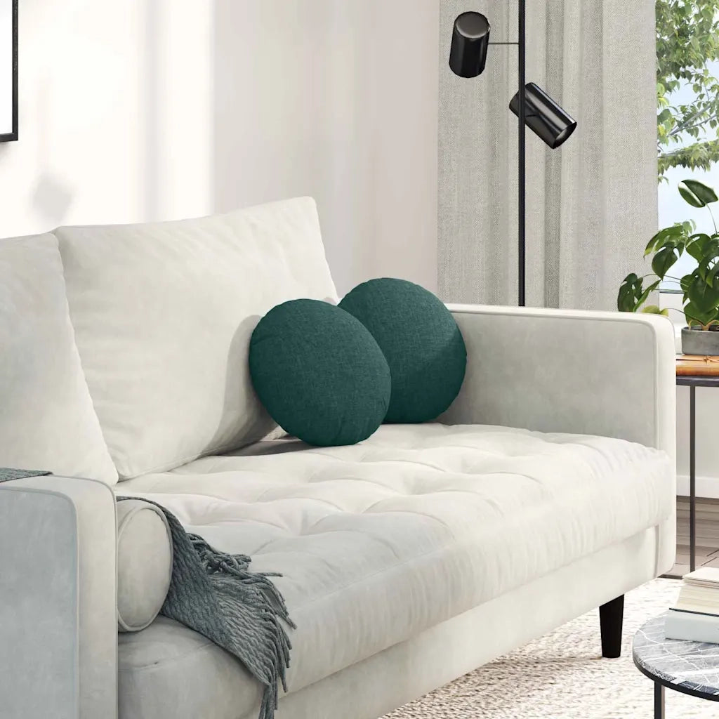 Cuscini per Seduta 2 pcs Verde Scuro Ø30 x 13 cm Tessuto 42014088
