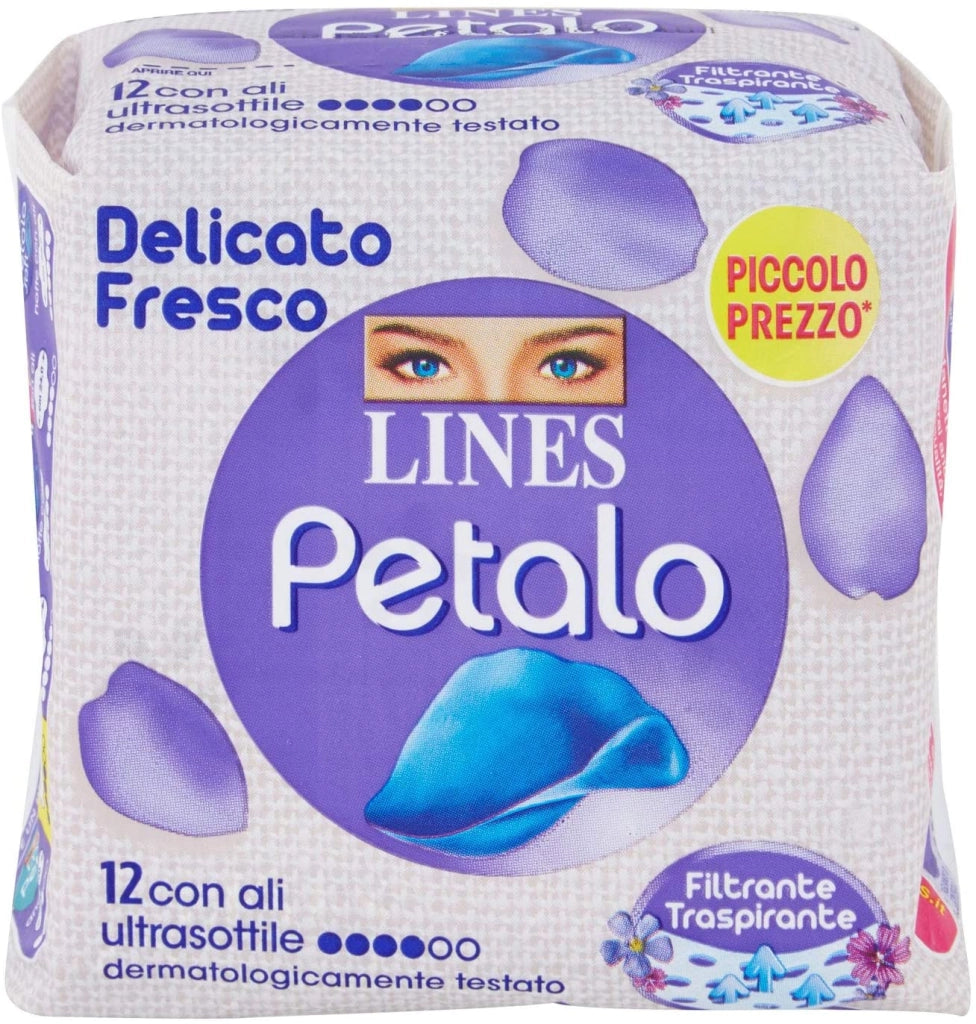 LINES PETALO BLU ASSORBENTI CON ALI ESSENZA FLOREALE 12PZ