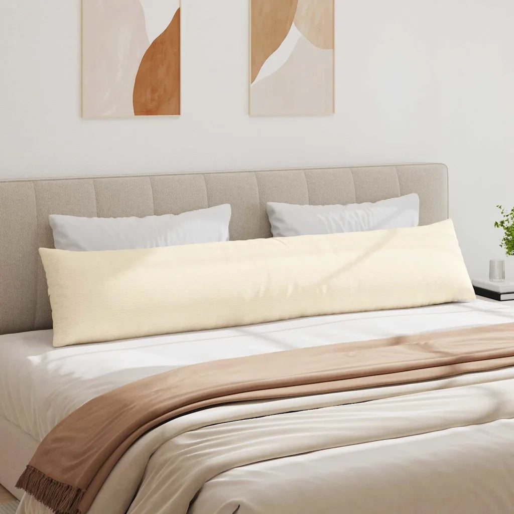 Cuscini da Divano 2 pcs Crema 200 x 40 cm Tessuto in Cords 42013905