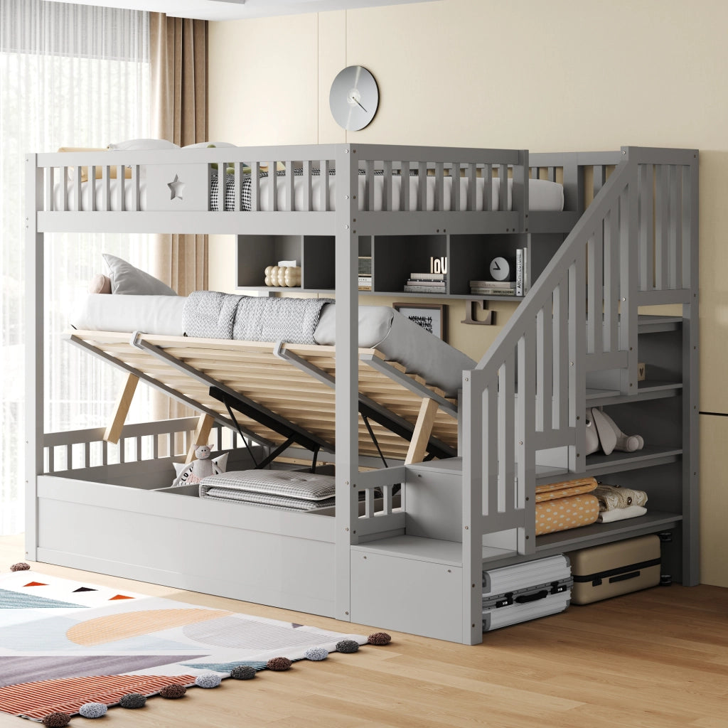 letto a castello legno grigio 140 x 200 cm