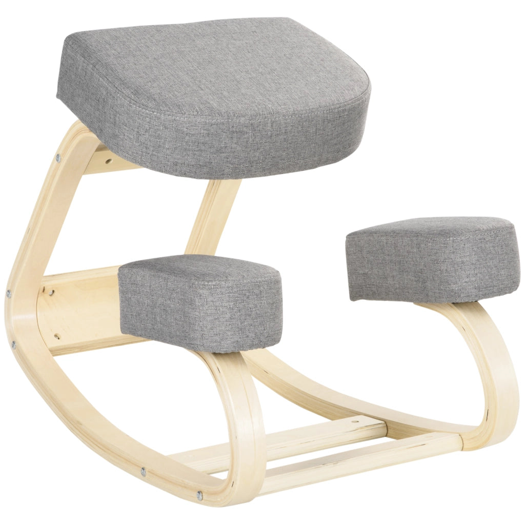 Poltrona ergonomica ¨C Minimal ¨C Grigio, legno di betulla, 120 kg
