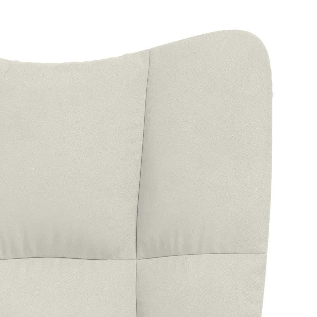 Sedia Relax Bianco Crema Velluto