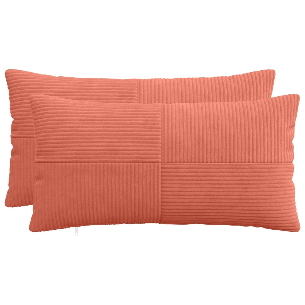 Federa 2 pcs ALMELO Rosso Arancio 40 x 70 cm corduroy 914493