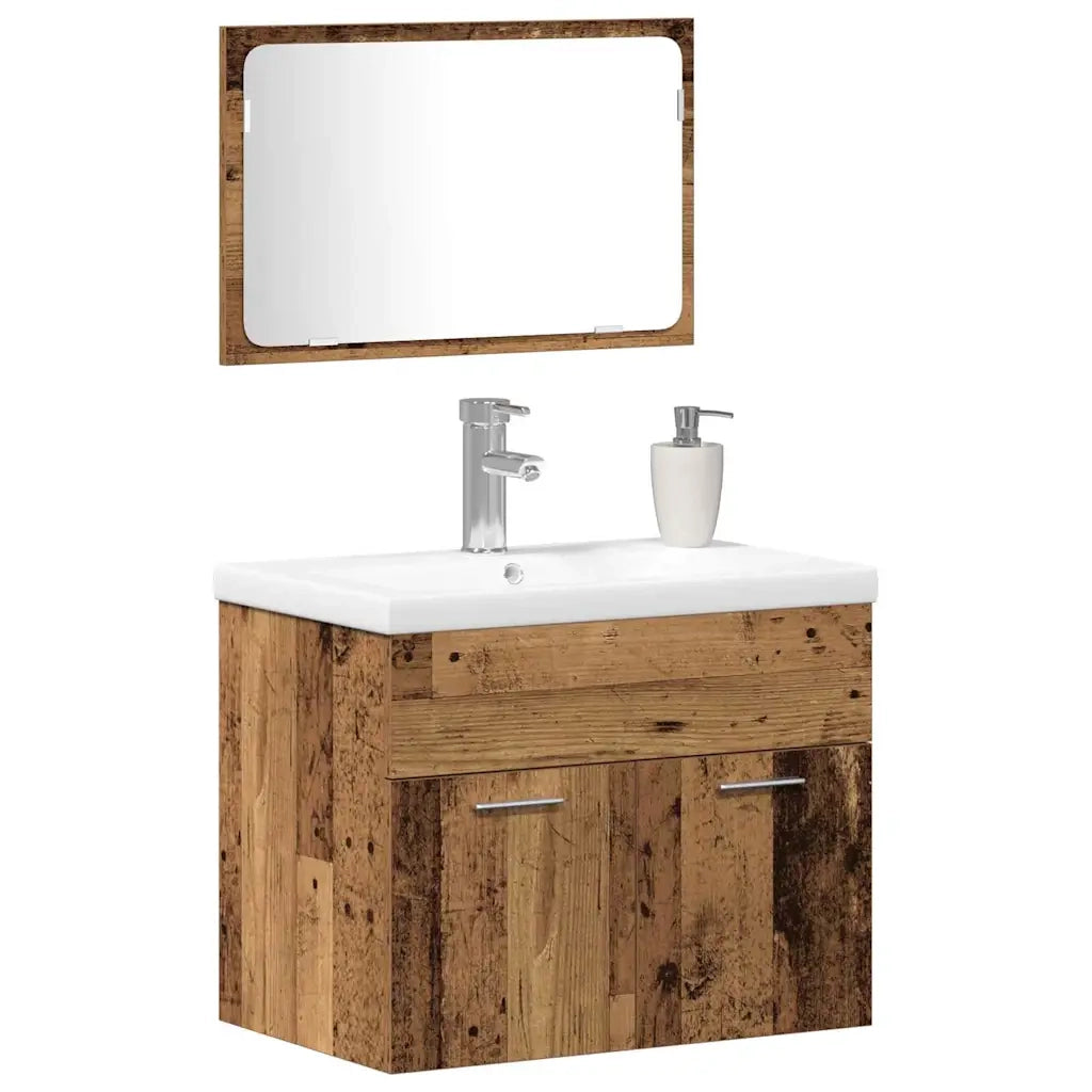 Set di mobili per il bagno Montaggio a parete Legno multistrato 3332530