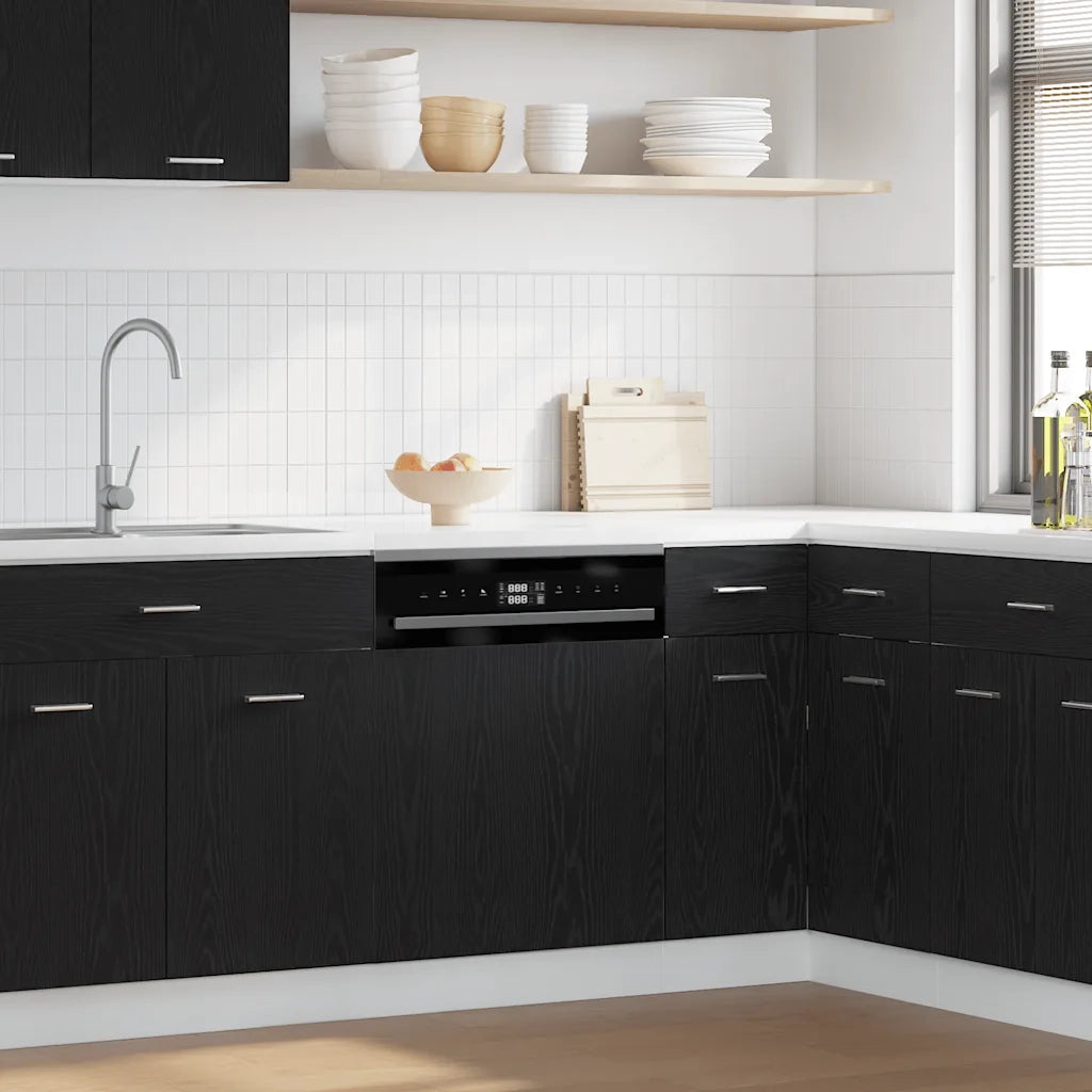 vidaXL Pannello Lavastoviglie “Lyon” Rovere Nero 60x1,5x67 cm