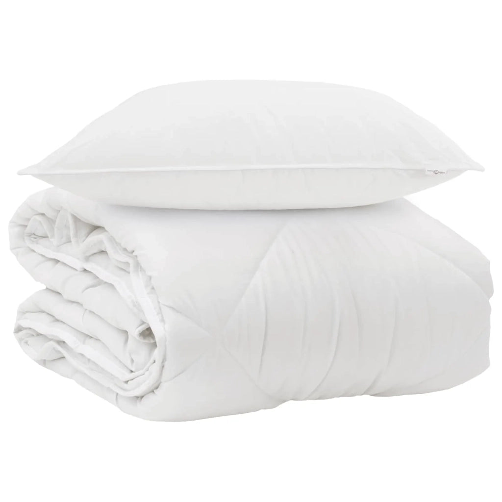 Duvet per Tutte le Stagioni con cuscino 2 pcs Bianco Microfibra 3376555