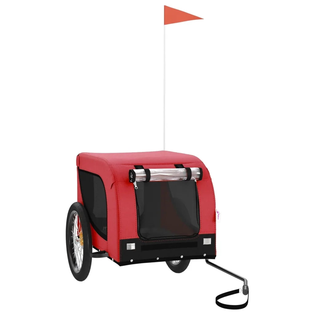 Rimorchio da Bici per Animali Rosso e Nero Oxford e Ferro 94006