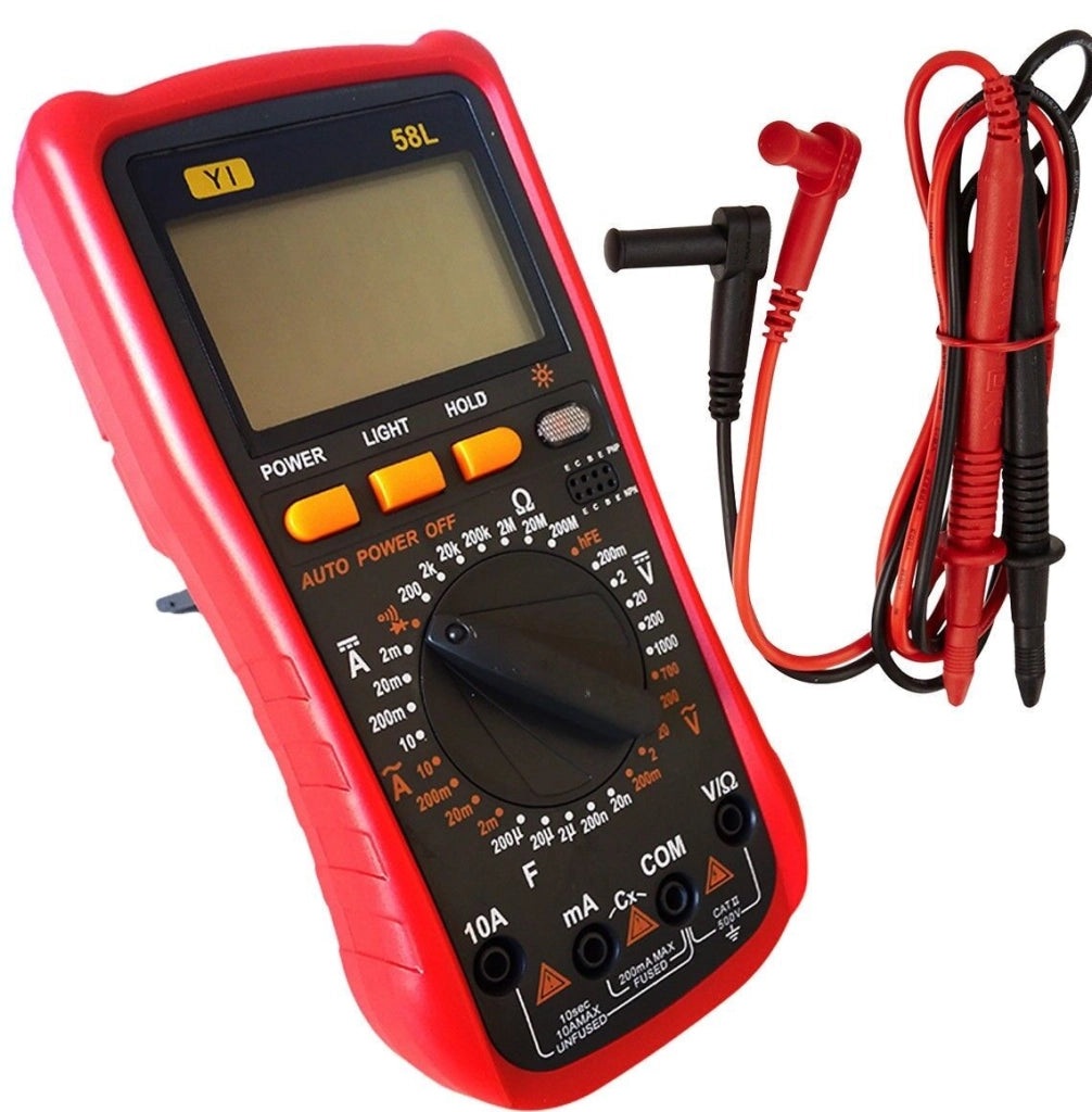 MULTIMETRO TESTER DIGITALE PROFESSIONALE VOLT AMPERE FARAD PUNTALI YI-58L
