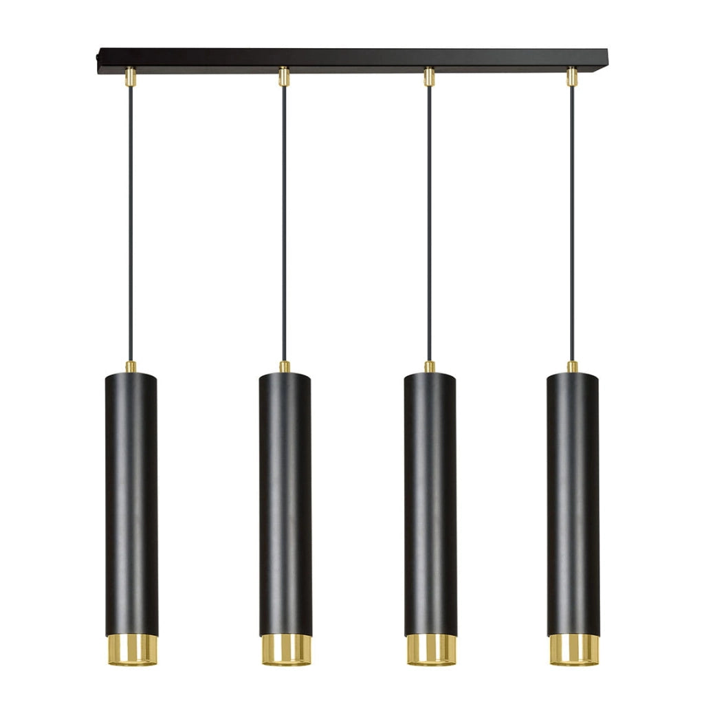 Lampadario Emibig KIBO nero oro 4xGU10 dimmerabile