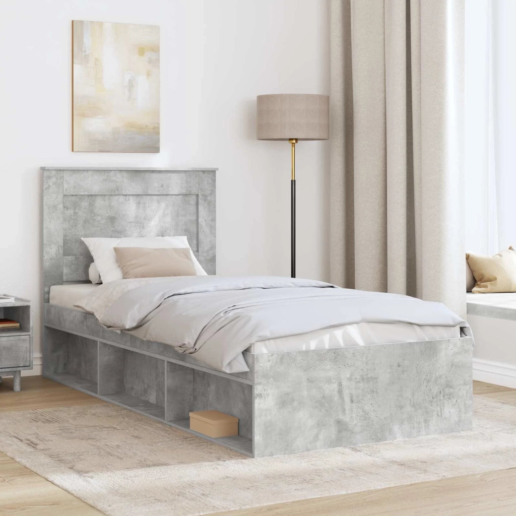 Struttura del letto-Giroletto Grigio Concret¨¨ 100 x 200 cm Pino massello 620117