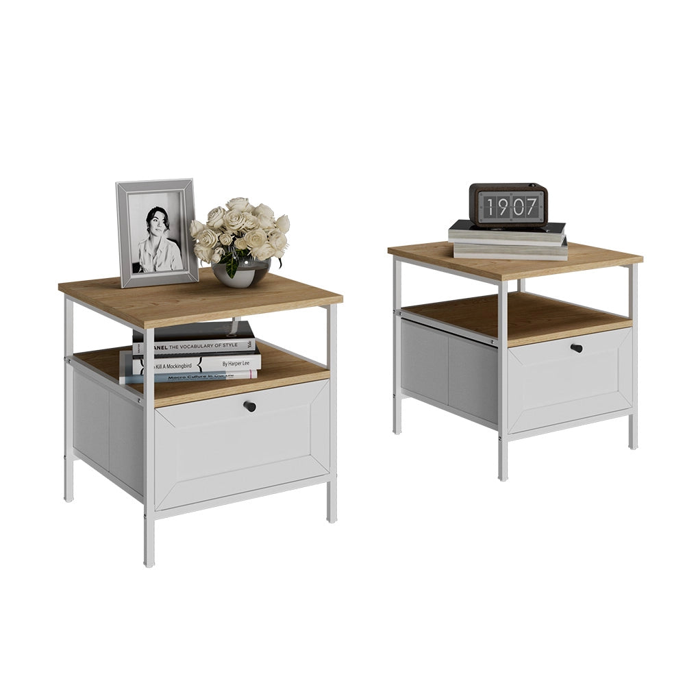 Vicco Comodino Bianco 45 x 47 cm Set di 2