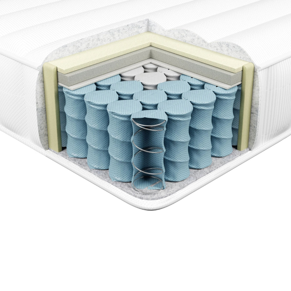 Materasso rigido a molle insacchettate con schiuma viscoelastica a 7 zone 80 x 200 design moderno