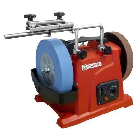 Holzmann NTS200FLEX Affilatrice a Umido e Secco 120W velocita' regolabile 30-150 rpm pietra Ø200mm 7.8 Kg colore Rosso
