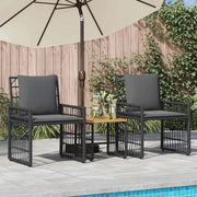 Set di Mobili da Esterno 3 pcs Nero e Grigio scuro 42025139