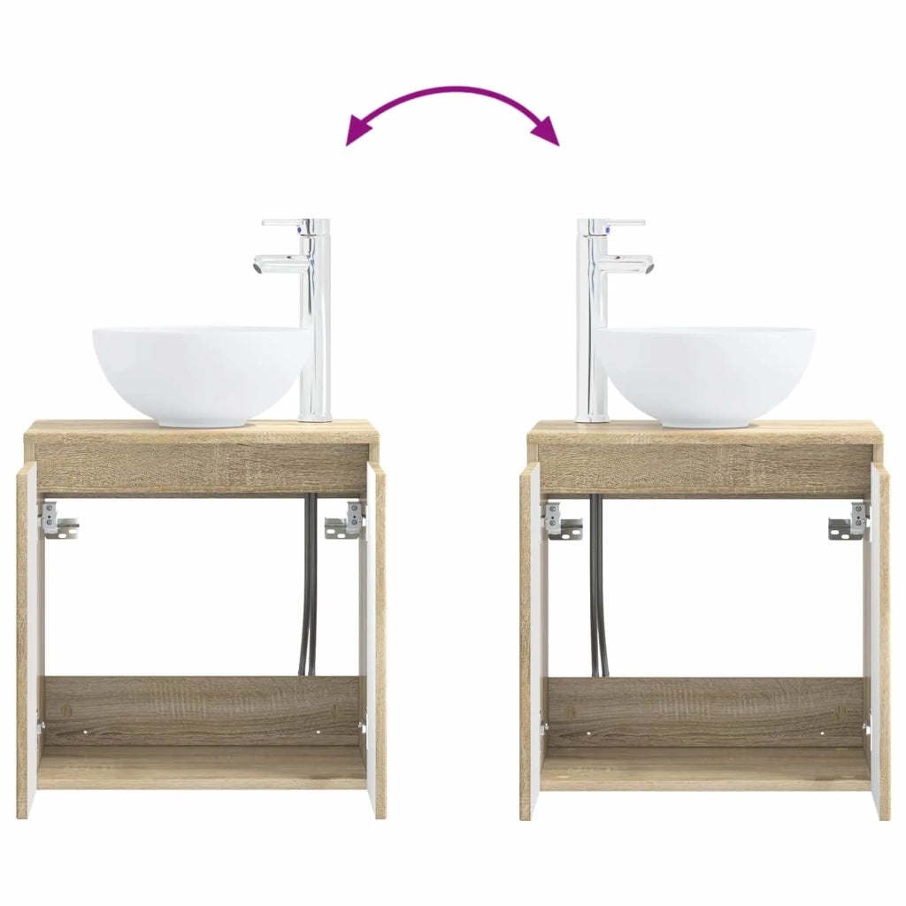 Set di mobili per il bagno 2 pz Rovere Sonoma 3404026