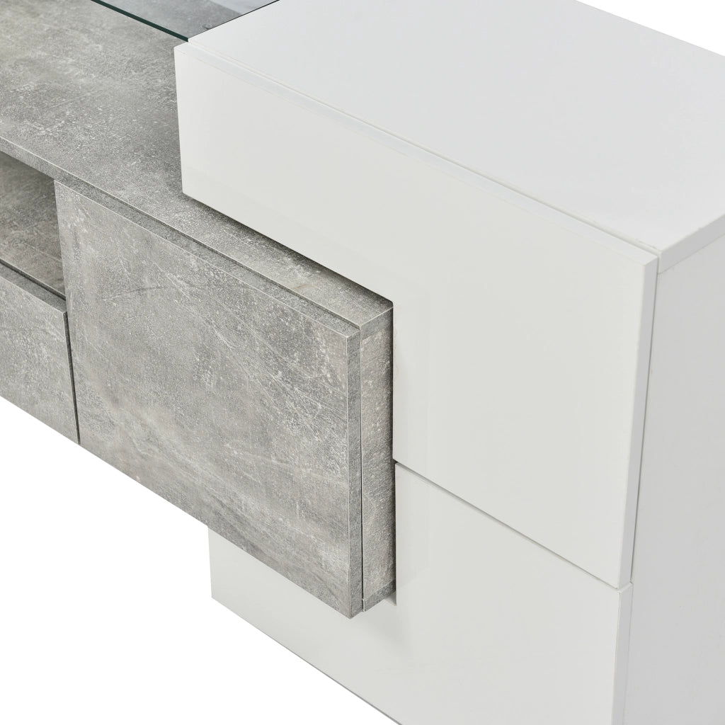 Cassettiera TV grigia in MDF lunghezza 200 cm
