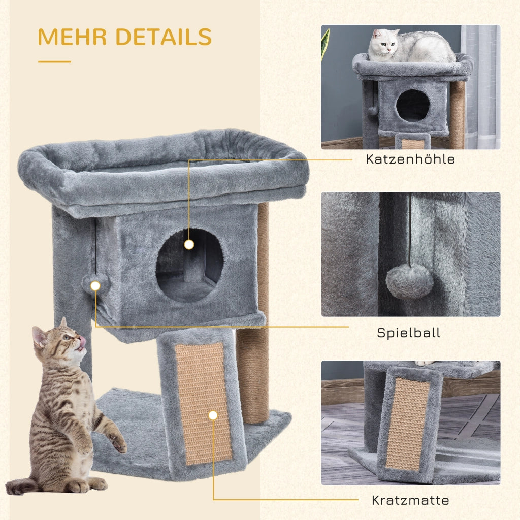 Albero per Gatti con Piattaforma e Palla ¨C zephmum ¨C Grigio Chiaro 57 cm