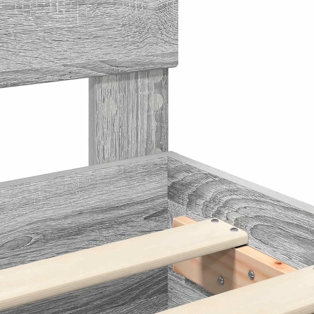 Struttura del letto con lo scaffale Grigio Sonoma 150 x 200 cm 3408359