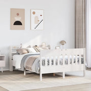 Letto senza Materasso-Struttura Letto Bianco 150x200 cm Legno Massello di Pino 243286