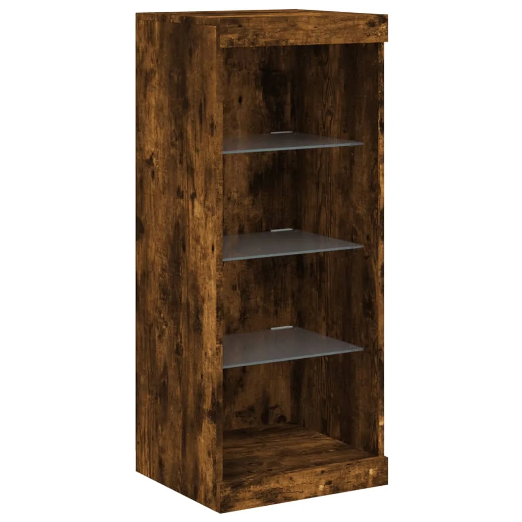 Buffet credenza cassettiera armadio mobile contenitore organizer per cucina soggiorno salotto con luci a LED 3 pezzi legno ingegnerizzato marrone 02_0037211