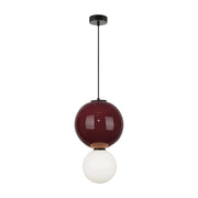 Sospensione moderna bordeaux/bianca 2 sfere Ø25 LED7W Italux