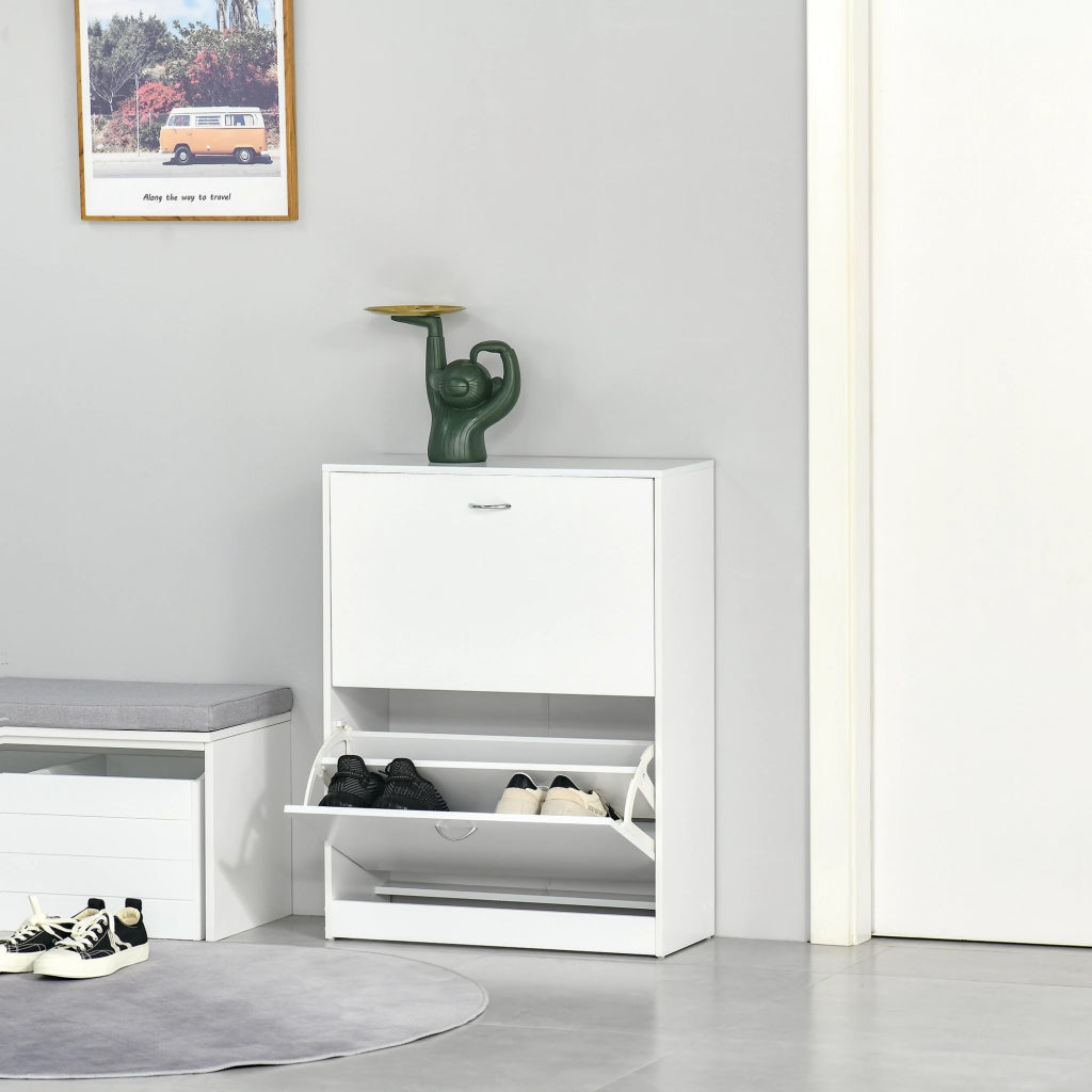 Scarpiera con cassetti e ripiani ¨C Minimal ¨C Bianco 60x24x80 cm