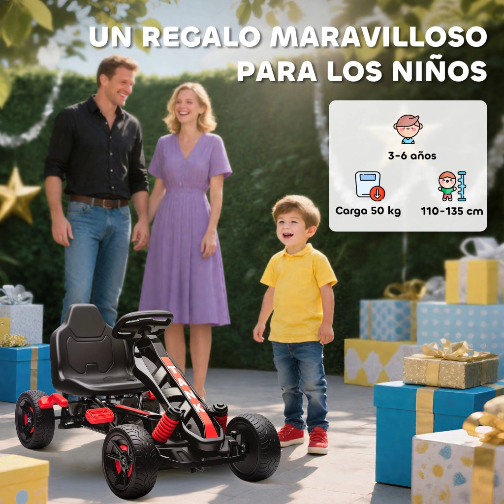 Triciclo con Pedali per Bambini ¨C Zephmum ¨C Rosso con Freni e Ruote Antiscivolo