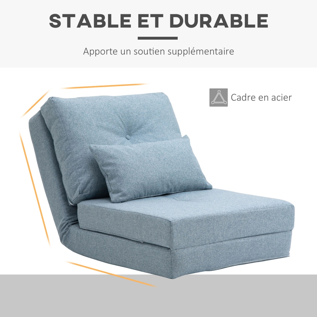 Poltrona letto reclinabile con cuscino ¨C Minimal ¨C blu