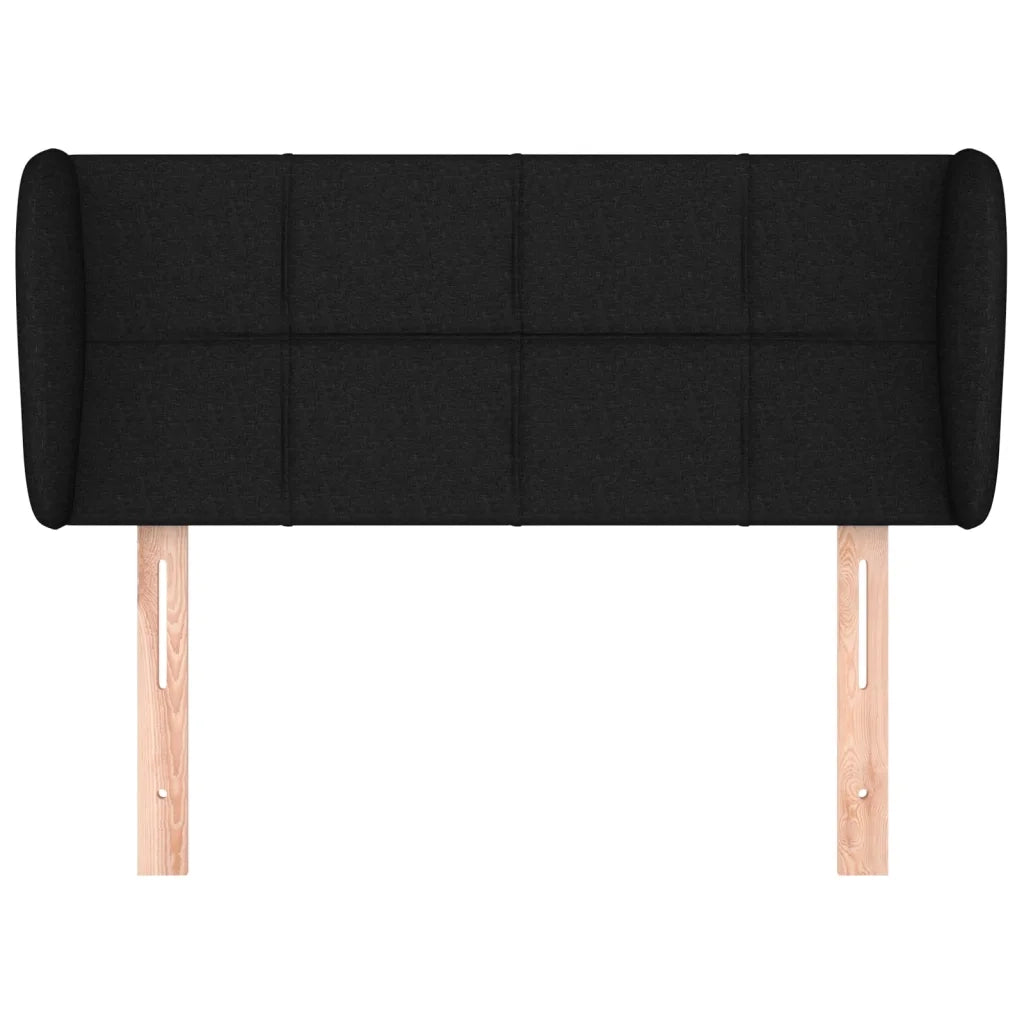 Testiera | Testata ad Orecchio Nera 93x23x78/88 cm in Tessuto