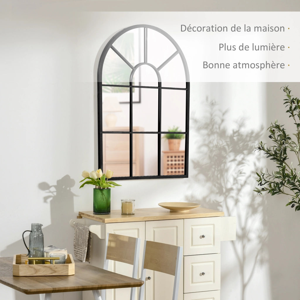 Specchio da parete ad arco ¨C Minimal ¨C Nero 91x60 cm