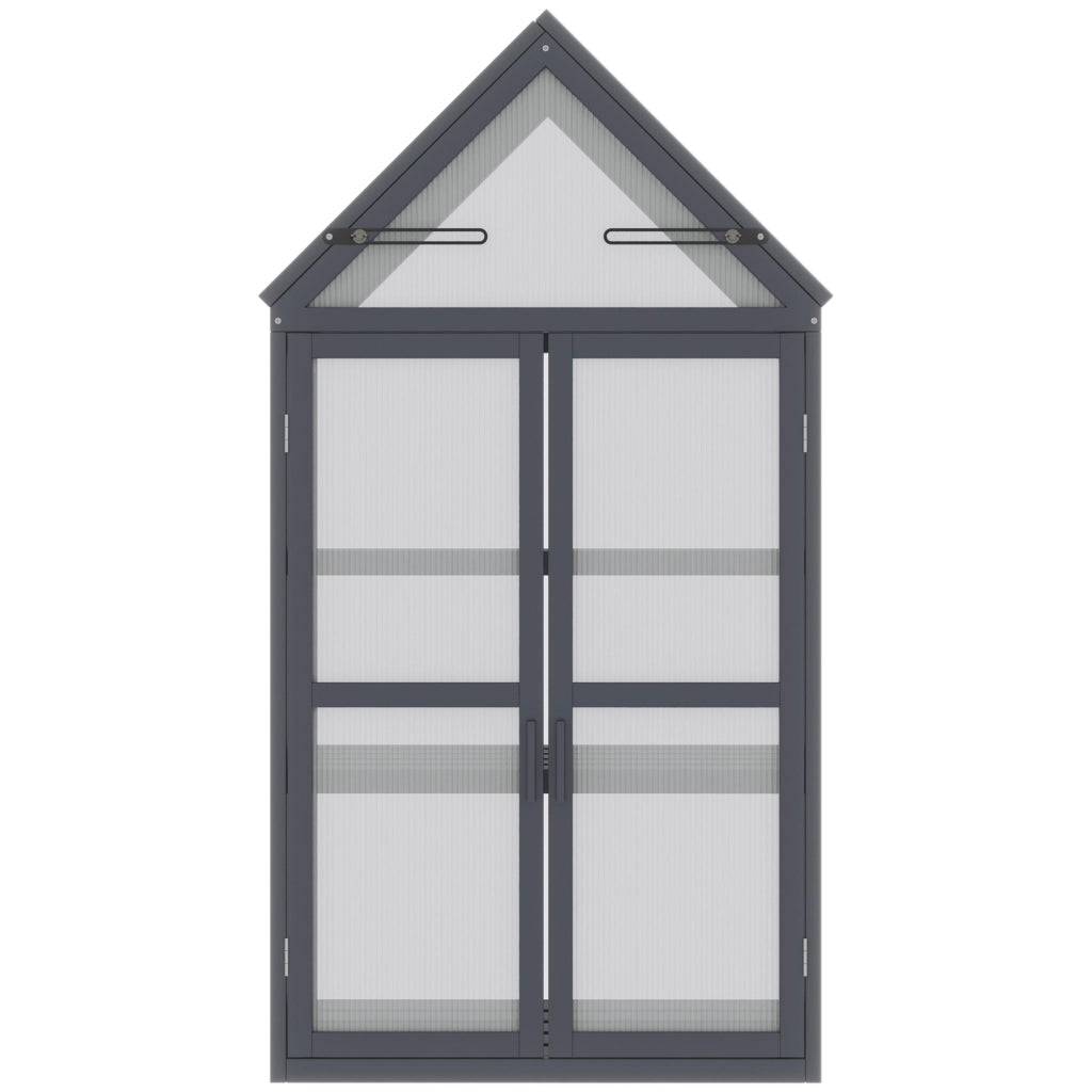 Mini Serra per Piante 3 Livelli ¨C Minimal ¨C Legno e Policarbonato 70.5x42x132 cm