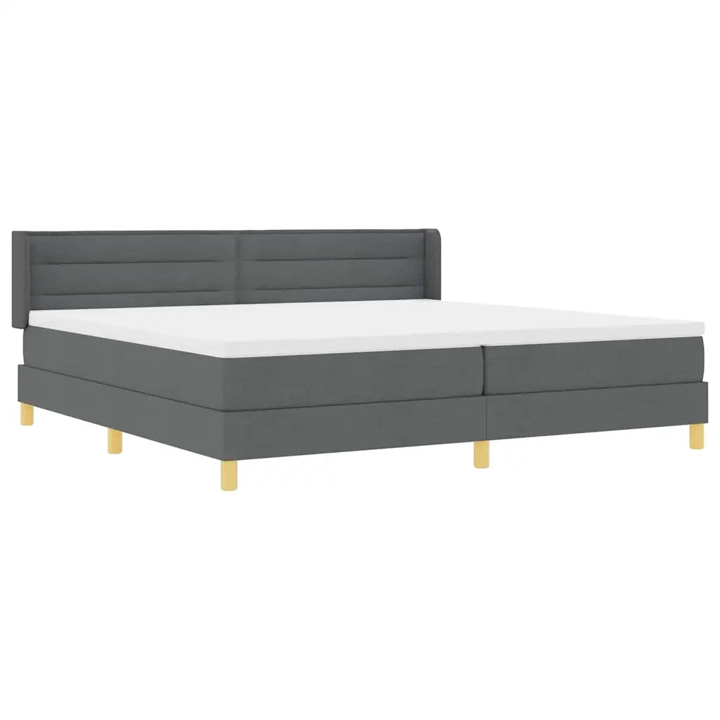 Letto a molle con materasso Grigio scuro 200 x 200 cm Tessuto 3341252