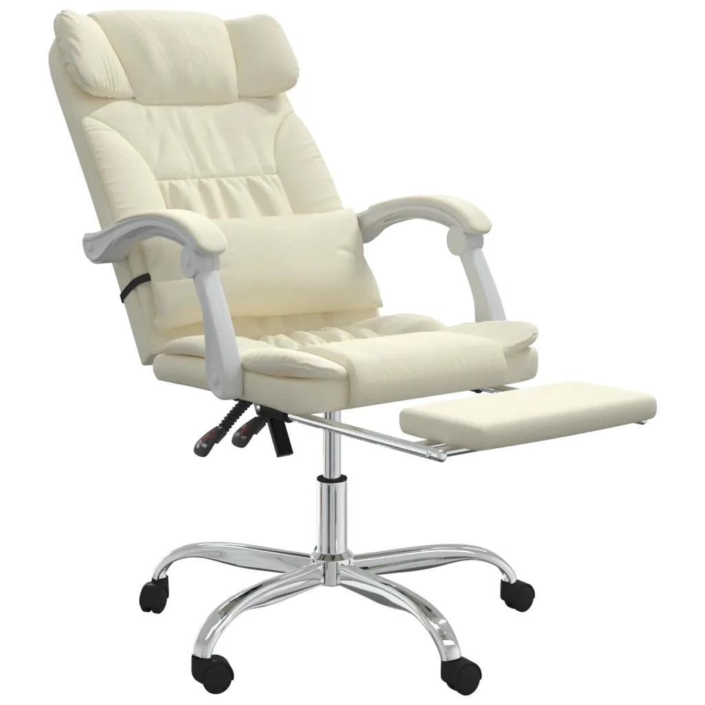 Poltrona da Ufficio Massaggiante Reclinabile Crema Similpelle 349746
